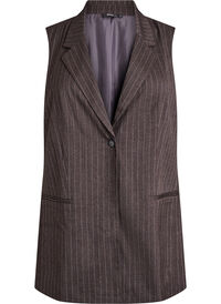 Pinstripe vest med jakkeslag, Brun Pinstripe vest med jakkeslag