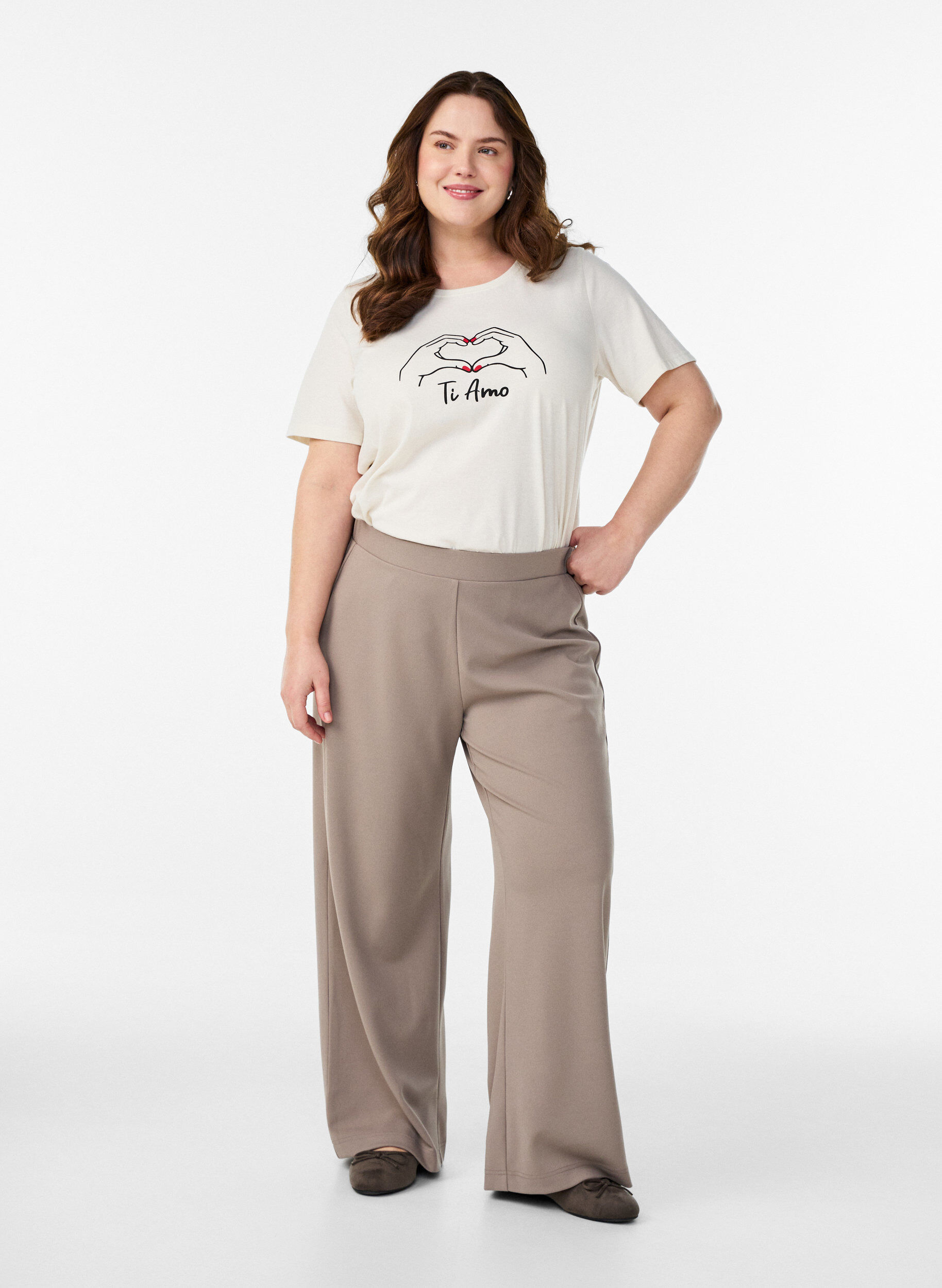 Zizzi FLASH - T-skjorte med trykk, Hvit, Model image number 1