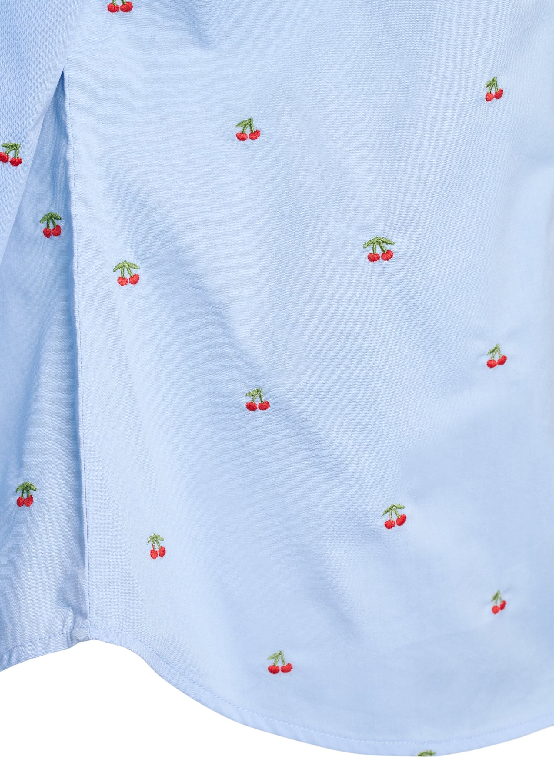 ZizziSkjorte med broderte kirseb&aelig;r, Bl&aring;, Packshot image number 3