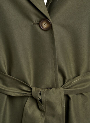 Zizzi Lang trenchcoat med broderi, Grønn, Packshot image number 2