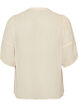 Bluse i seersucker med knytesnor, Beige, Packshot image number 1