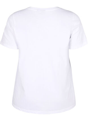 T-skjorte i bomull med trykk, Bright White COLOR, Packshot image number 1