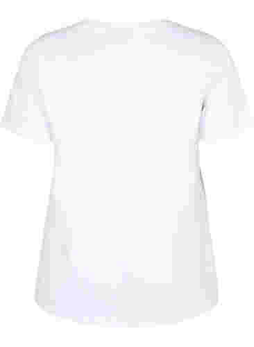 T-skjorte i bomull med trykk, Bright White COLOR, Packshot image number 1