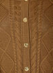 Kabelstrikket cardigan med dekorative knapper, Brun, Packshot image number 2