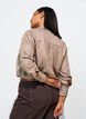 Loose fit skjorte med V-hals, Brun, Model image number 2