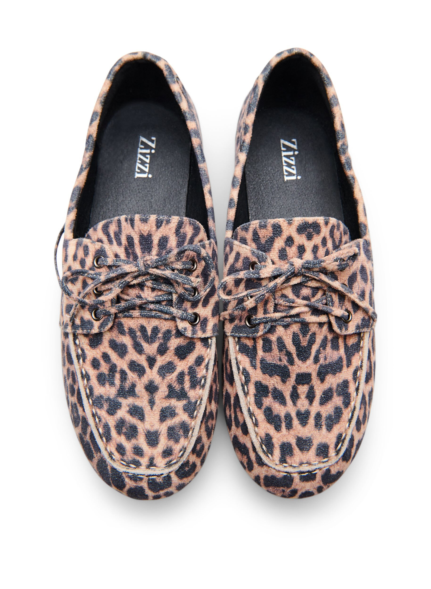 Zizzi Mokasiner i imitert semsket skinn, Beige, Packshot image number 2