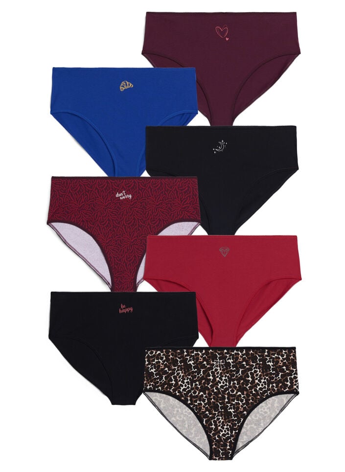 7-pakning med truser med regular waist, R&oslash;d, Packshot image number 0