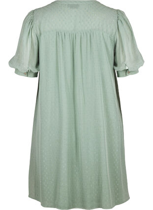 Kjole med korte ermer og knapper, Chinois Green, Packshot image number 1