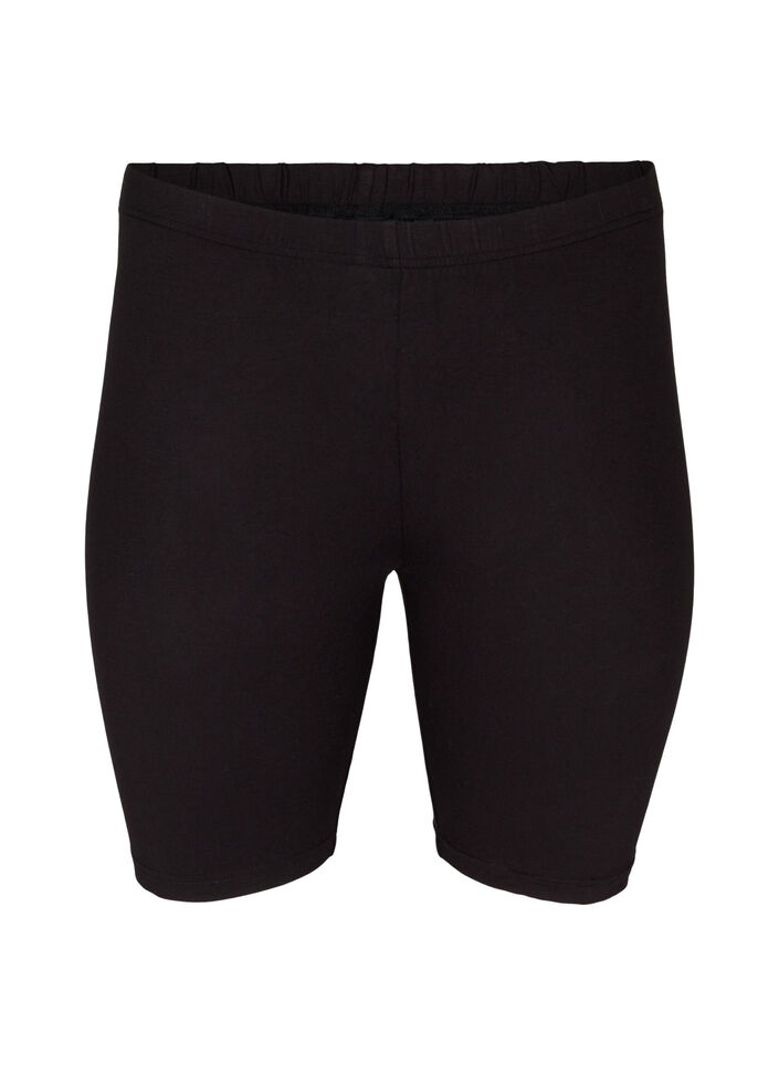 Ensfargede standard sykkelshorts, Svart, Packshot image number 0