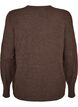 Strikkebluse med rund hals, Brun, Packshot image number 1