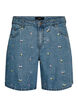Denimshorts med broderte blomster, Bl&aring;, Packshot image number 0