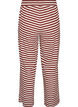 Stripete pyjamasbukser med h&oslash;y midje og vide ben, R&oslash;d, Packshot image number 1