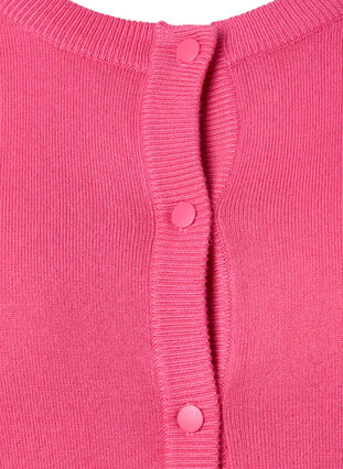 Ribbet cardigan med knappelukking, Hot Pink, Packshot image number 2