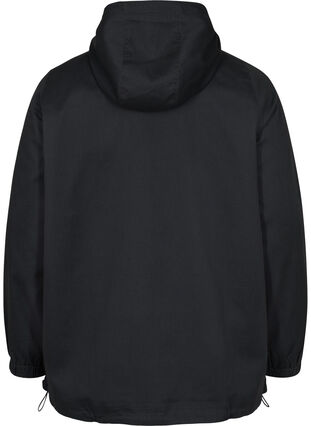 Anorakk med hette og lomme, Black, Packshot image number 1