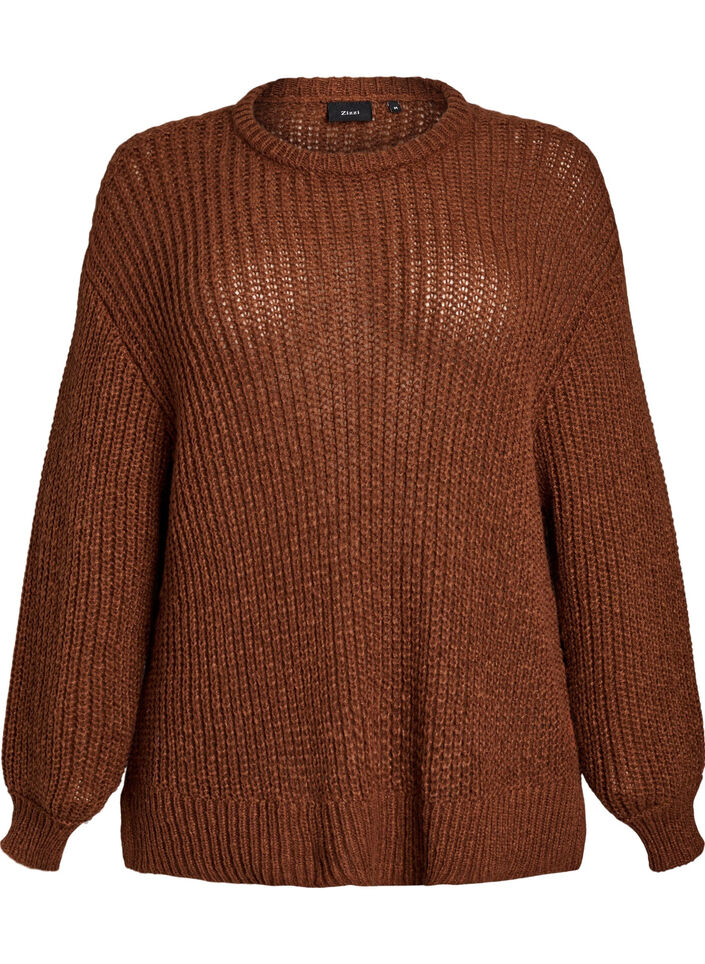 Strikket bluse med frynser på ryggen, Tiramisu, Packshot