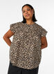 Ermel&oslash;s A-linje bomullsskjorte bluse, Brun, Model image number 0