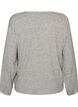 Bluse i jersey med ribbet tekstur og V-hals, Gr&aring;, Packshot image number 1