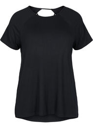 T-skjorte til trening i viskose og feminin utringning, Black