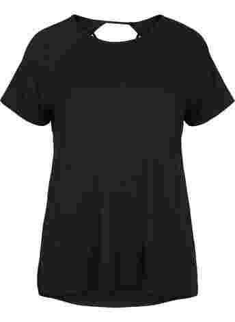 T-skjorte til trening i viskose og feminin utringning