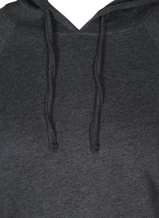 Sweatshirt med justerbar bunn, Black Mel., Packshot image number 2