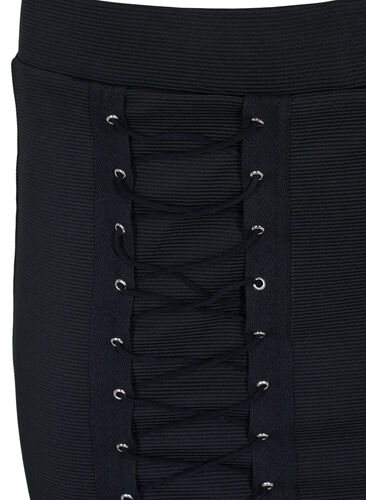 Tettsittende skjørt med knyting, Black, Packshot image number 2