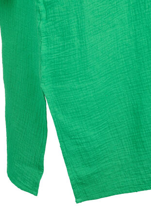 Skjortekjole i bomull med korte ermer, Bright Green, Packshot image number 3