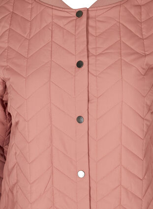 Lang quiltet jakke med knappelukking, Burlwood, Packshot image number 2