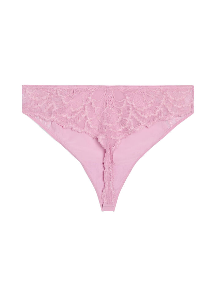 G-streng med blonder og mikrofiber, Rosa, Packshot image number 1