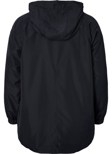 Kort jakke med hette og justerbar bunn, Black, Packshot image number 1