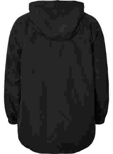 Kort jakke med hette og justerbar bunn, Black, Packshot image number 1