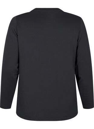 Zizzi Modalblanding bluse med rund hals, Svart, Packshot image number 1