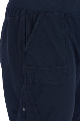 Zizzi Løse shorts med lommer i bomull, Blå, Packshot image number 2