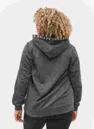 Treningsjakke med glidelås og hette, Dark Grey Melange, Model