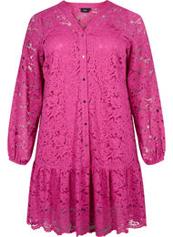 Blondekjole med knapper og A-form, Festival Fuchsia