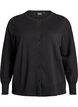 Finstrikket cardigan med rund hals, Svart, Packshot image number 0