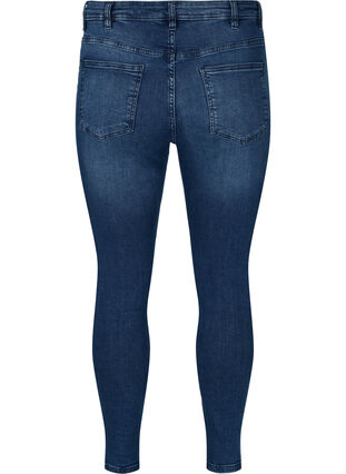 Kampanjevare - Cropped Amy jeans med splitt, Blue denim, Packshot image number 1