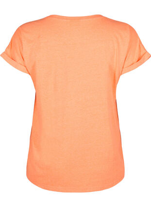 Neonfarget T-skjorte i bomull, Neon Coral, Packshot image number 1