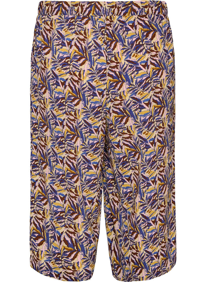 Culottebukser med m&oslash;nster, Beige, Packshot image number 1