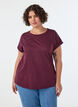 Kortermet T-skjorte i bomullsblanding, R&oslash;d, Model image number 0