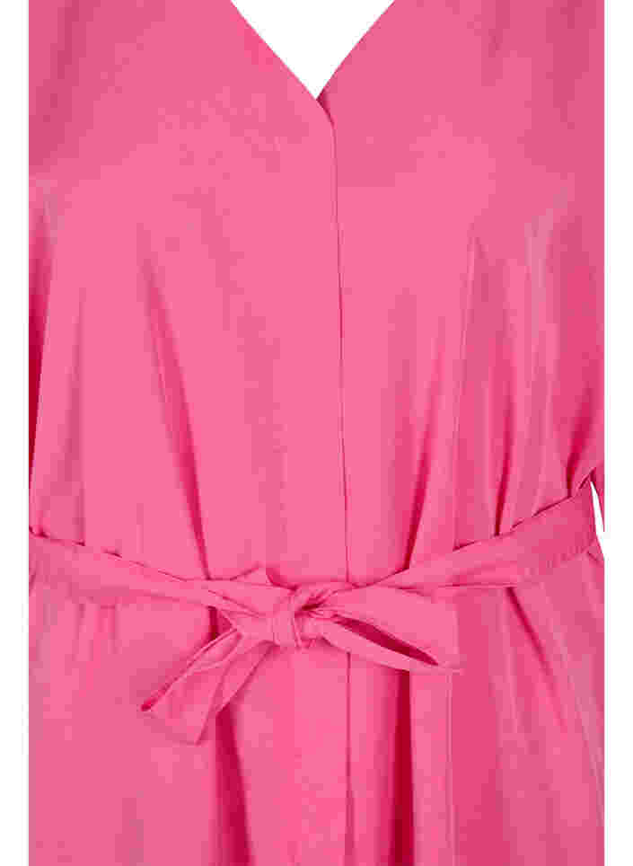 Kjole med 3/4-ermer og knyting, Shocking Pink, Packshot image number 2