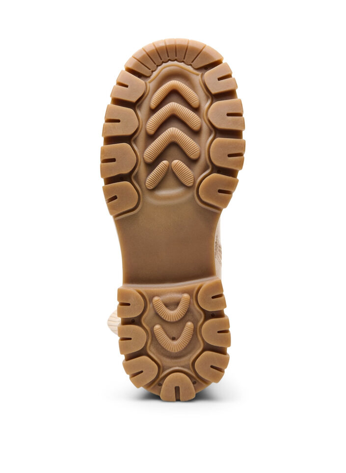 Chunky st&oslash;vel i imitert semsket skinn, Beige, Packshot image number 5
