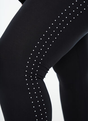 Zizzi Leggings med rhinsteinsdetaljer, Svart, Model image number 3