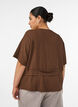 Bluse med tekstur og knytebelte, Brun, Model image number 2