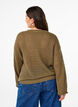 Strikkebluse med hullmønster, Dusky Green, Model image number 1