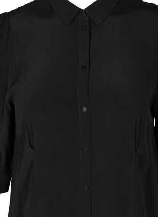 Skjortekjole i viskose, Black, Packshot image number 2