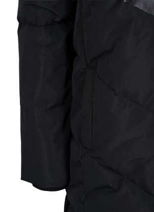 Vinterjakke med avtagbar hette, Black, Packshot image number 3