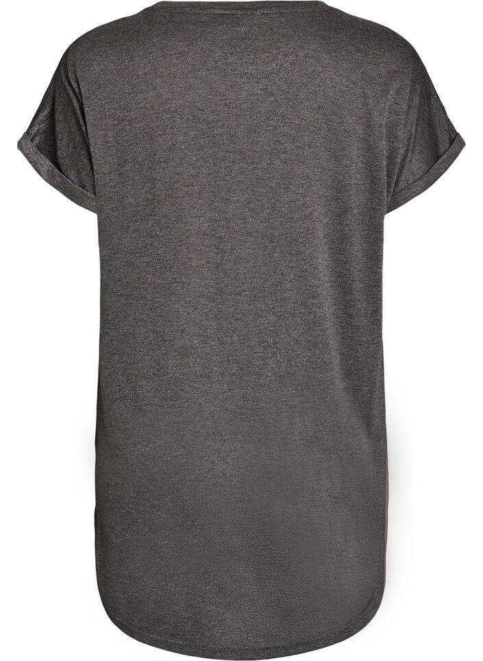 Kortermet nattkjole med teksttrykk, Svart, Packshot image number 1