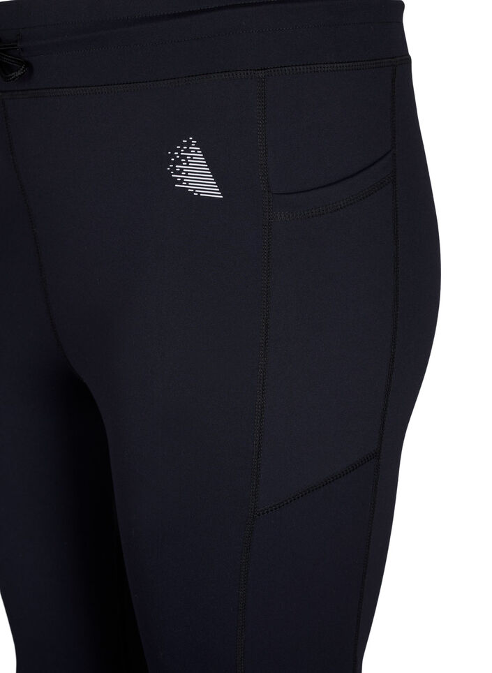 7/8-treningstights med lommer, Svart, Packshot image number 2