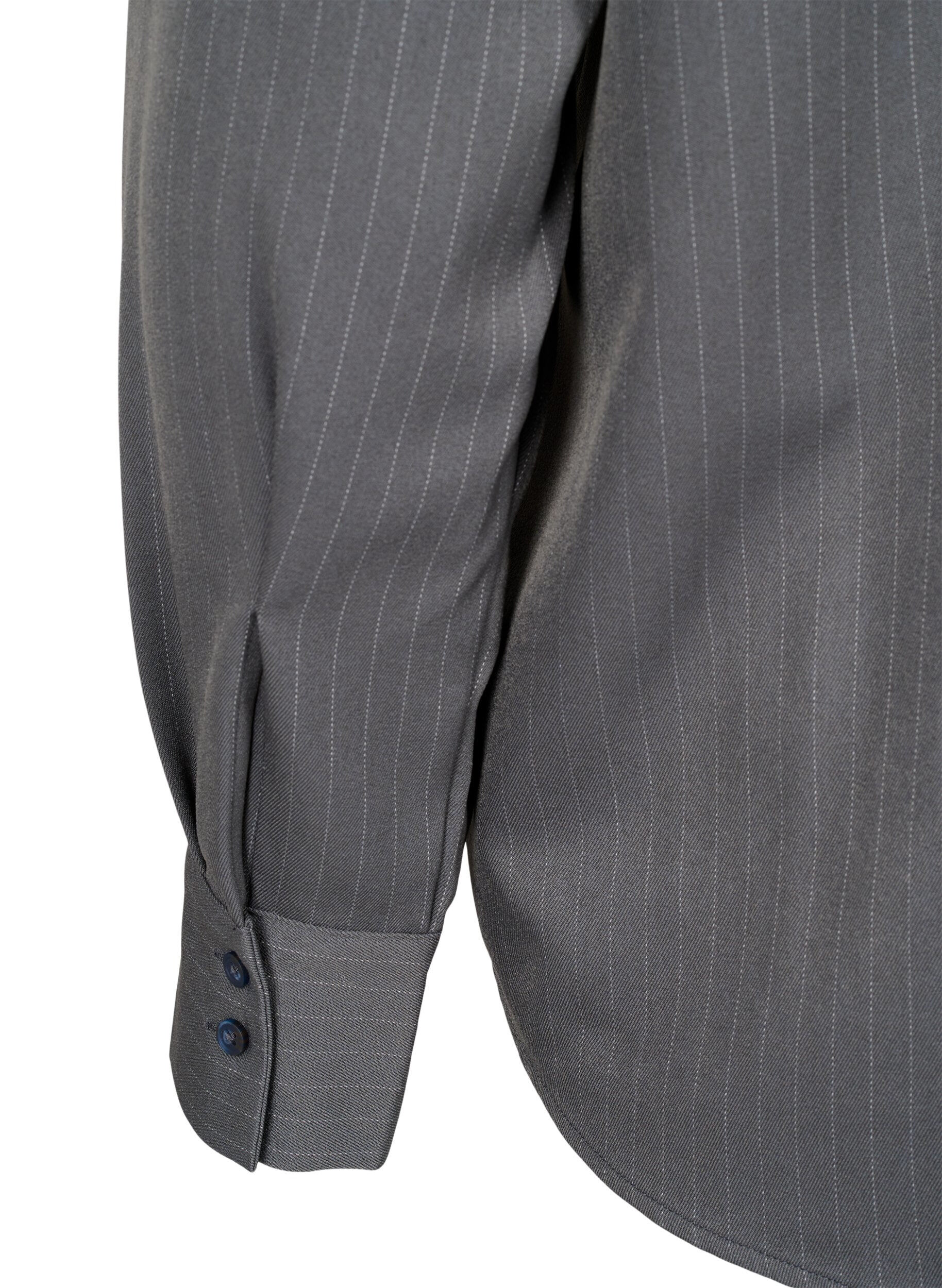 Zizzi Skjorte med n&aring;lestriper, krage og brystlommer, Dark Shadow Pin St., Packshot image number 4