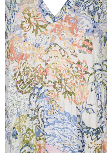 Mønstrete kjole i viskose med knyting, White Paisley AOP, Packshot image number 2